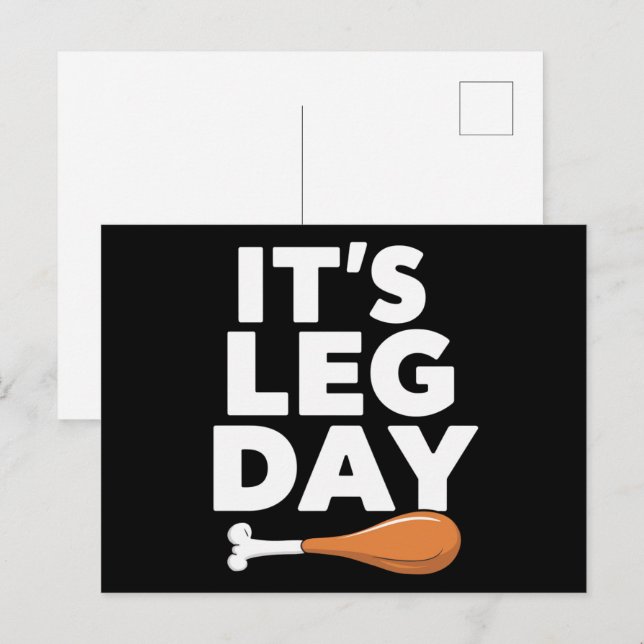 It's Leg Day Funny Turkey Thanksgiving Postcard (Front/Back)