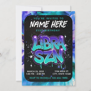 It's Libra Season Zodiac Birthday Invitation
