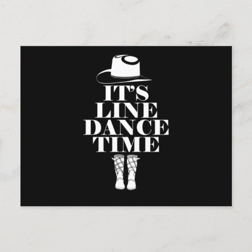 Its Line Dance Time Line Dancing Music Boots Gift Postcard