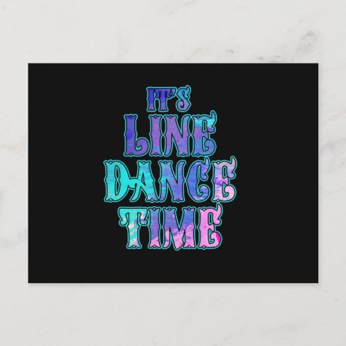 Its Line Dance Time Line Dancing Rodeo Boots Gift Postcard