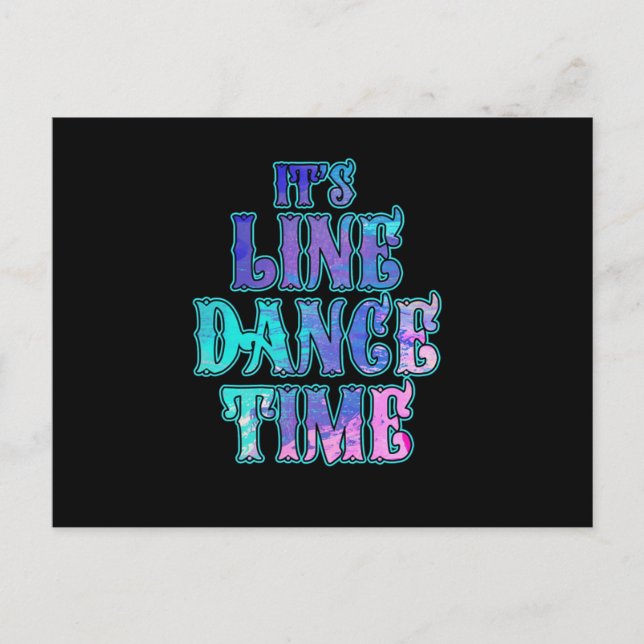 Its Line Dance Time Line Dancing Rodeo Boots Gift Postcard (Front)