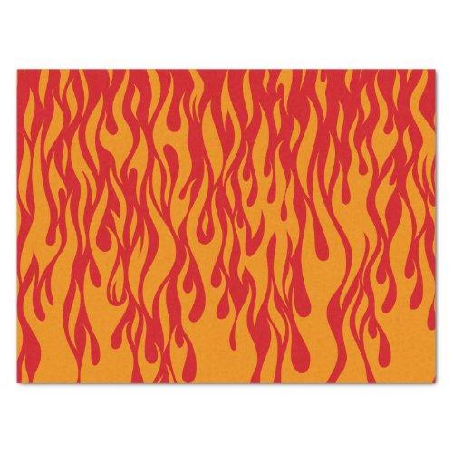 Its Lit Fun Red  Orange Fiery Flames Pattern Tissue Paper