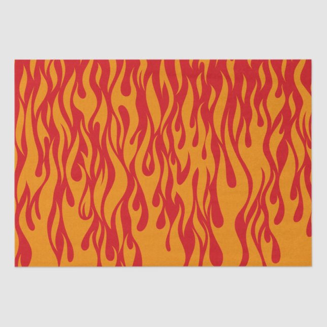 It's Lit Fun Red & Orange Fiery Flames Pattern Tissue Paper (Front)
