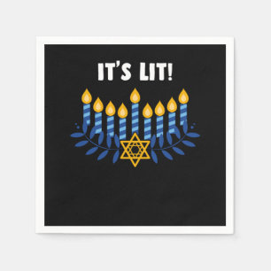 Its Lit Hanukkah Jewish Festival Gift Napkins