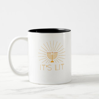 It's Lit Hanukkah Shirt Two-Tone Coffee Mug