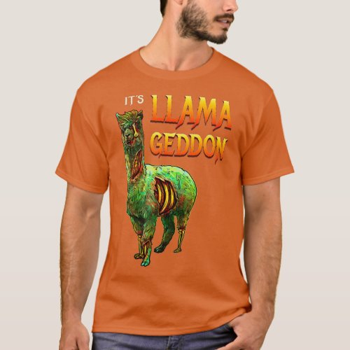 Its Llamageddon Halloween Llama Zombie Scary T_Shirt