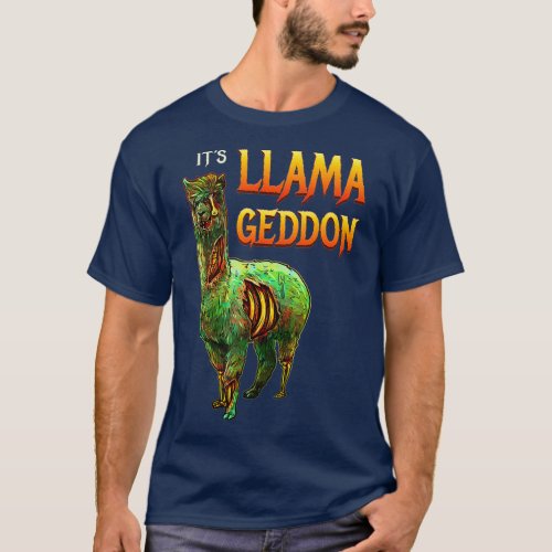 Its Llamageddon Halloween Llama Zombie Scary T_Shirt