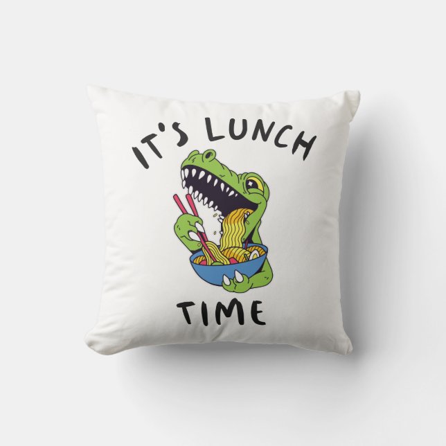 It's lunch time throw pillow (Front)