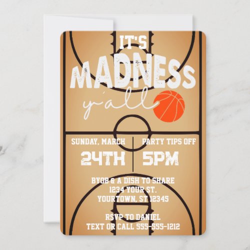 Its Madness Yall Basketball Watch Party Invitation