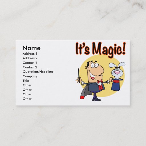 Customizable its magic silly magician business card template