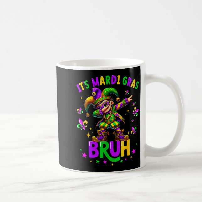 It's Mardi Gras Bruh Dabbing Leprechaun Jester New Coffee Mug (Right)