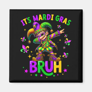 It's Mardi Gras Bruh Dabbing Leprechaun Jester New Magnet