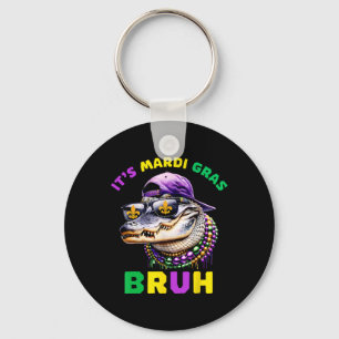 It's Mardi Gras Bruh Marigator Alligator Mardi Gra Keychain
