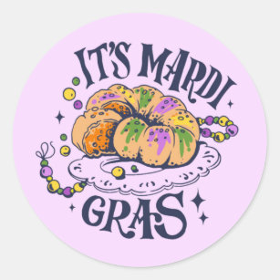 It's Mardi Gras Classic Round Sticker
