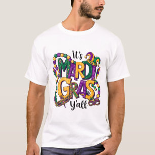 It's Mardi Gras Colorful Bead Design T-Shirt