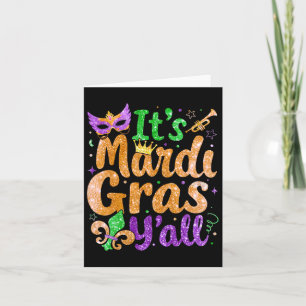 Its Mardi Gras Yall Mardi Gras Party Mask Costume Card