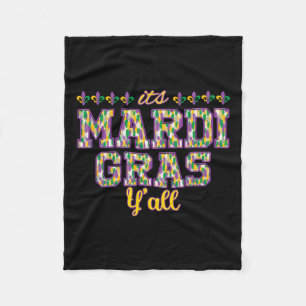 Its Mardi Gras Yall Mardi Gras Party Mask Costume Fleece Blanket