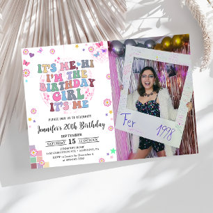 Its me, Hi Groovy Disco Eras Birthday Party Photo Invitation