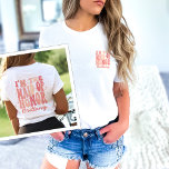 Its Me Hi Im the Maid Of Honor Its Me Personalized T-Shirt<br><div class="desc">The "It's Me, Hi I'm the Maid of Honor, It's Me" Personalized T-Shirt is more than just a shirt – it's a unique and trendy gift for the Maid of Honor. In a delightful peach coral pink, this cool bachelorette party custom shirt stands out with its front and back print...</div>