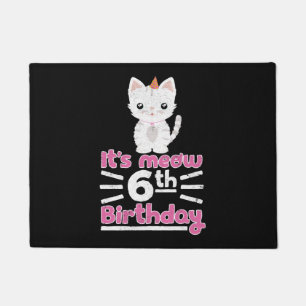 It's meow 6th Birthday! Cute Gift Kitten Kitty Cat Doormat