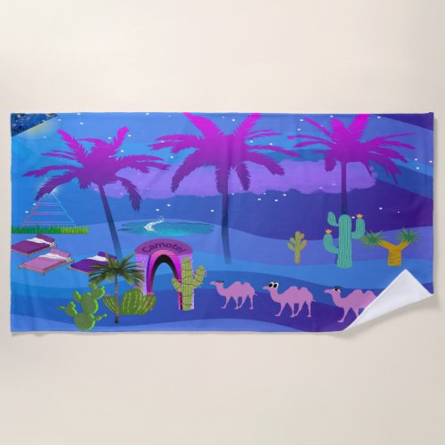 Its Midnight land The Camels Check into a Motel Beach Towel