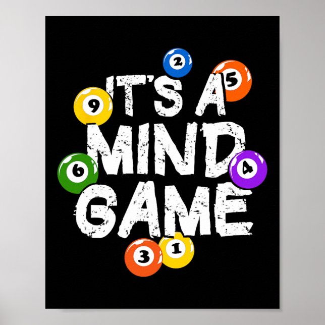 It's Mind Game Snooker Pool Billiards Player  Poster (Front)
