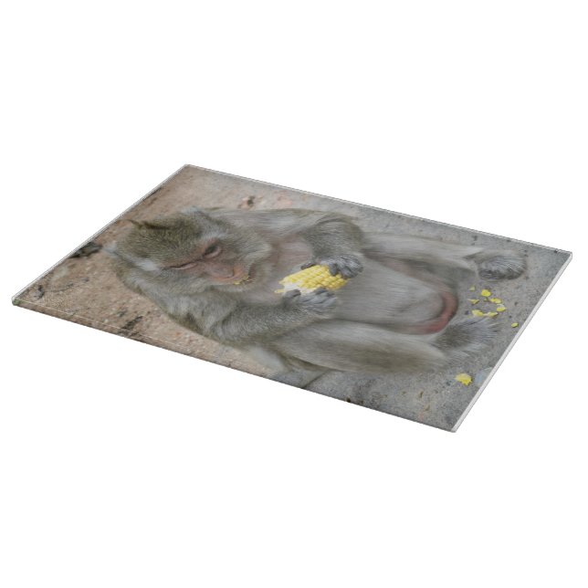 It's Mine!! ... Wild Thai Macaque Monkey Cutting Board (Corner)