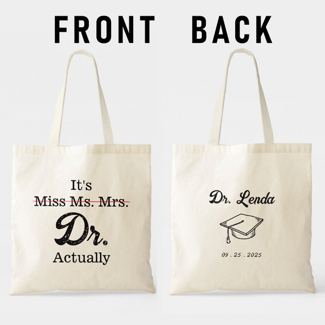 It's Miss Ms. Mrs. Dr. Actually Funny humor meme Tote Bag (Creator Uploaded)
