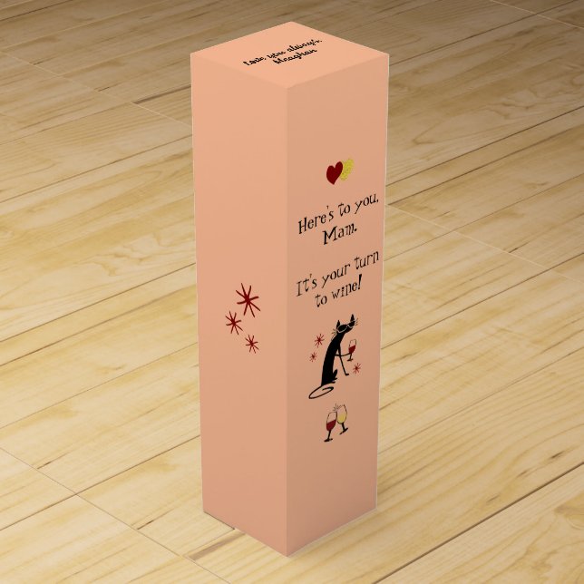 It's Mom's Turn for a Wine Pun Wine Box (Front)