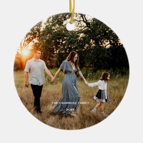 Its most wonderful time of the year photo green ceramic ornament