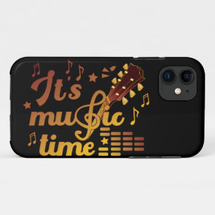 It's Music Time, Gold Guitar Musical iPhone 11 Case