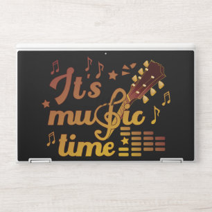It's Music Time, Gold Guitar Musical HP Laptop Skin