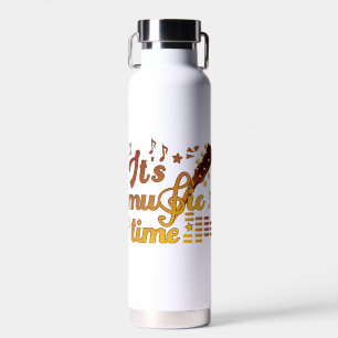 It's Music Time, Gold Guitar Musical  Water Bottle