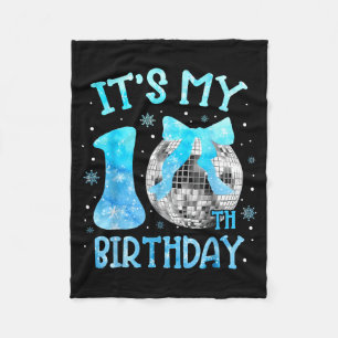Its My 10th Birthday Coquette Bow Disco 10 Year Ol Fleece Blanket