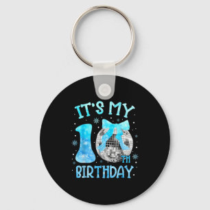 Its My 10th Birthday Coquette Bow Disco 10 Year Ol Keychain