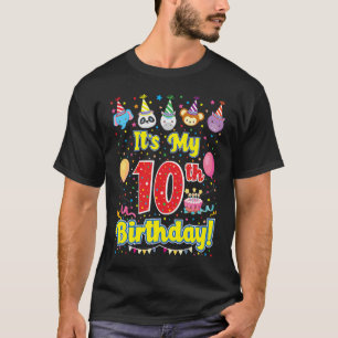 It's My 10th Birthday Cute 10 Years Old Birthday P T-Shirt