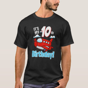 It's My 10Th Birthday Cute Airplane Toy Aircraft M T-Shirt