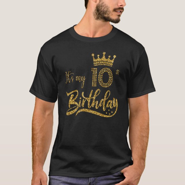 It's My 10th Birthday Cute Women 10 Years Old Crow T-Shirt (Front)