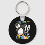 Its My 10th Birthday Dabbing Penguin  Keychain