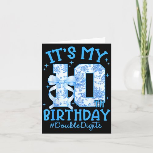It's My 10th Birthday Girl Blue Coquette Bow 10 Ye