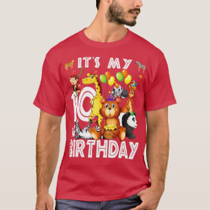 Its My 10th Birthday Safari Jungle Animals Lovers T-Shirt