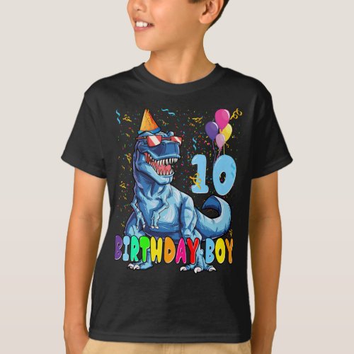 Its My 10th Birthday Shirt Dinosaur Party for 10 