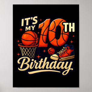 It's My 10th Birthday Sketll Lover 10 Years Old Bd Poster