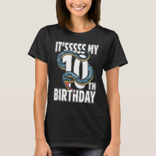 It's My 10th Birthday Snake 10 Years Old Birthday  T-Shirt