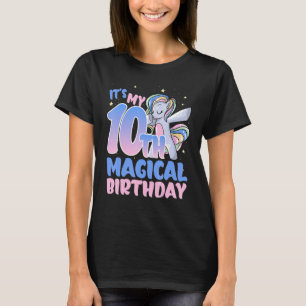 It's My 10th Magical Birthday Rainbow Tail Unicorn T-Shirt