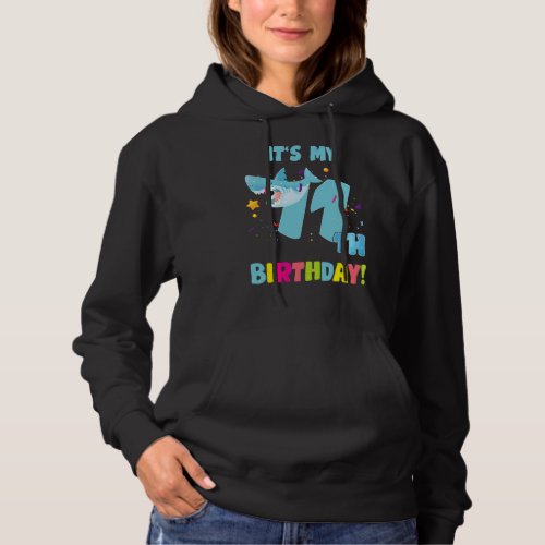 Its My 11 Year Old 11th Shark Party Birthday Baby Hoodie