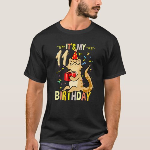 Its My 11th Birthday Bearded Dragon Lizard T_Shirt