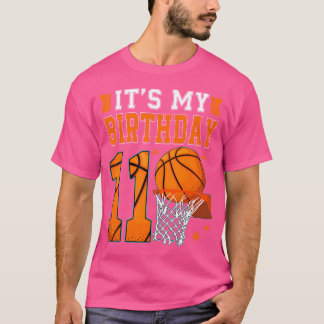 It'S My 11Th Birthday Boy Basketball Theme 11 Year T-Shirt