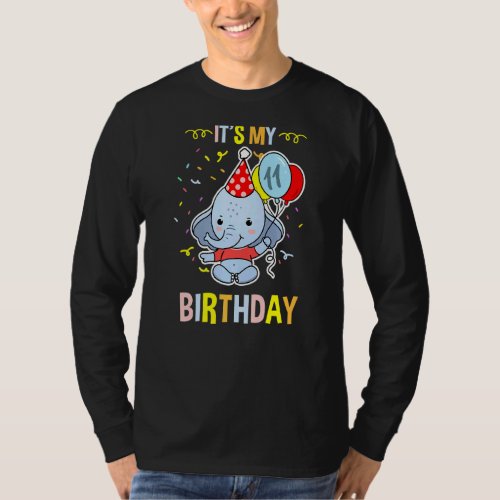 Its My 11th Birthday Elephant T_Shirt