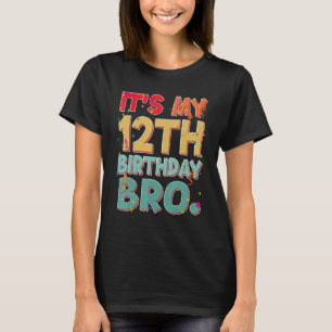 It's My 12th Birthday Bro Funny 12 year Birthday P T-Shirt